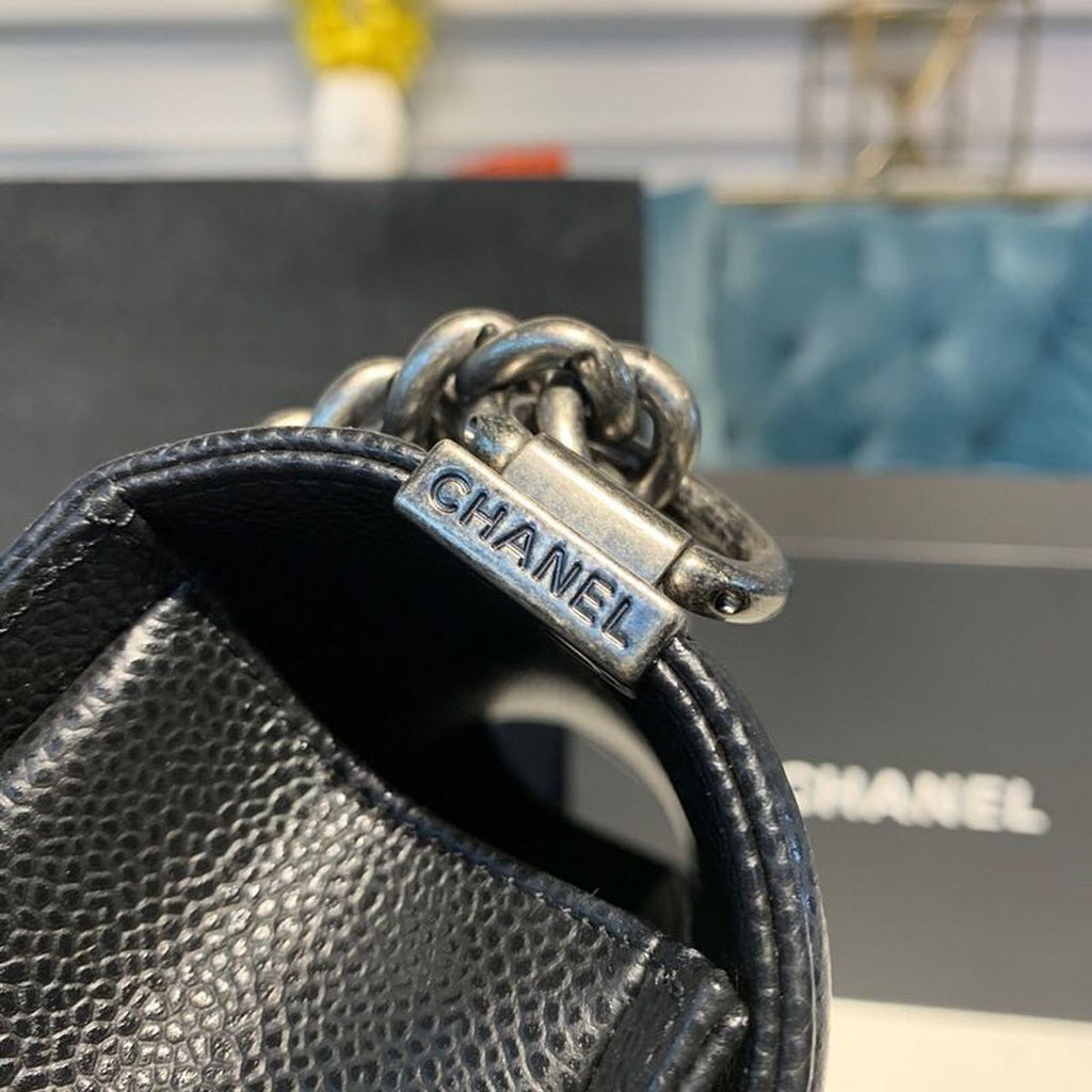 CHLSmall Boy Handbag Silver Hardware Black For Women Bags, Shoulder And Crossbody Bags 7.8in/20cm A67085