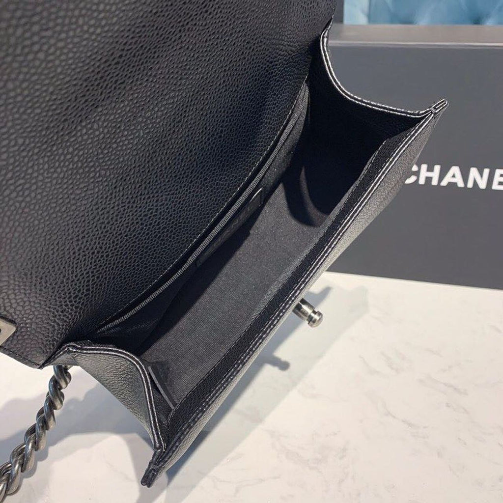 CHLSmall Boy Handbag Silver Hardware Black For Women Bags, Shoulder And Crossbody Bags 7.8in/20cm A67085