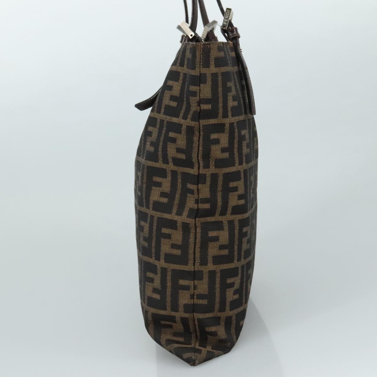 FENDI Zucca Canvas Tote Bag Brown Black 109930