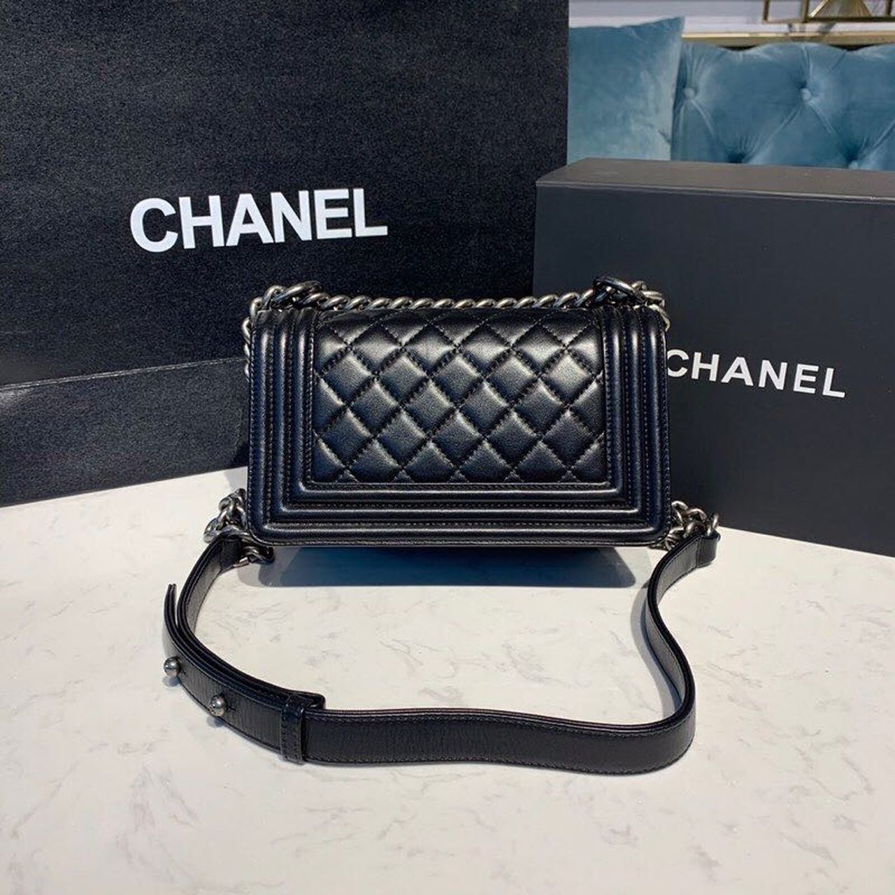 CHLSmall Boy Handbag Silver Hardware Black For Women Bags, Shoulder And Crossbody Bags 7.8in/20cm A67085