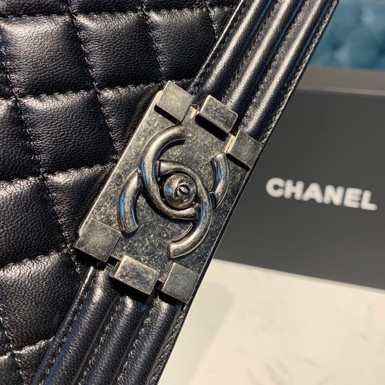 CHLSmall Boy Handbag Silver Hardware Black For Women, Women’s Bags, Shoulder And Crossbody Bags 7.8in/20cm A67085