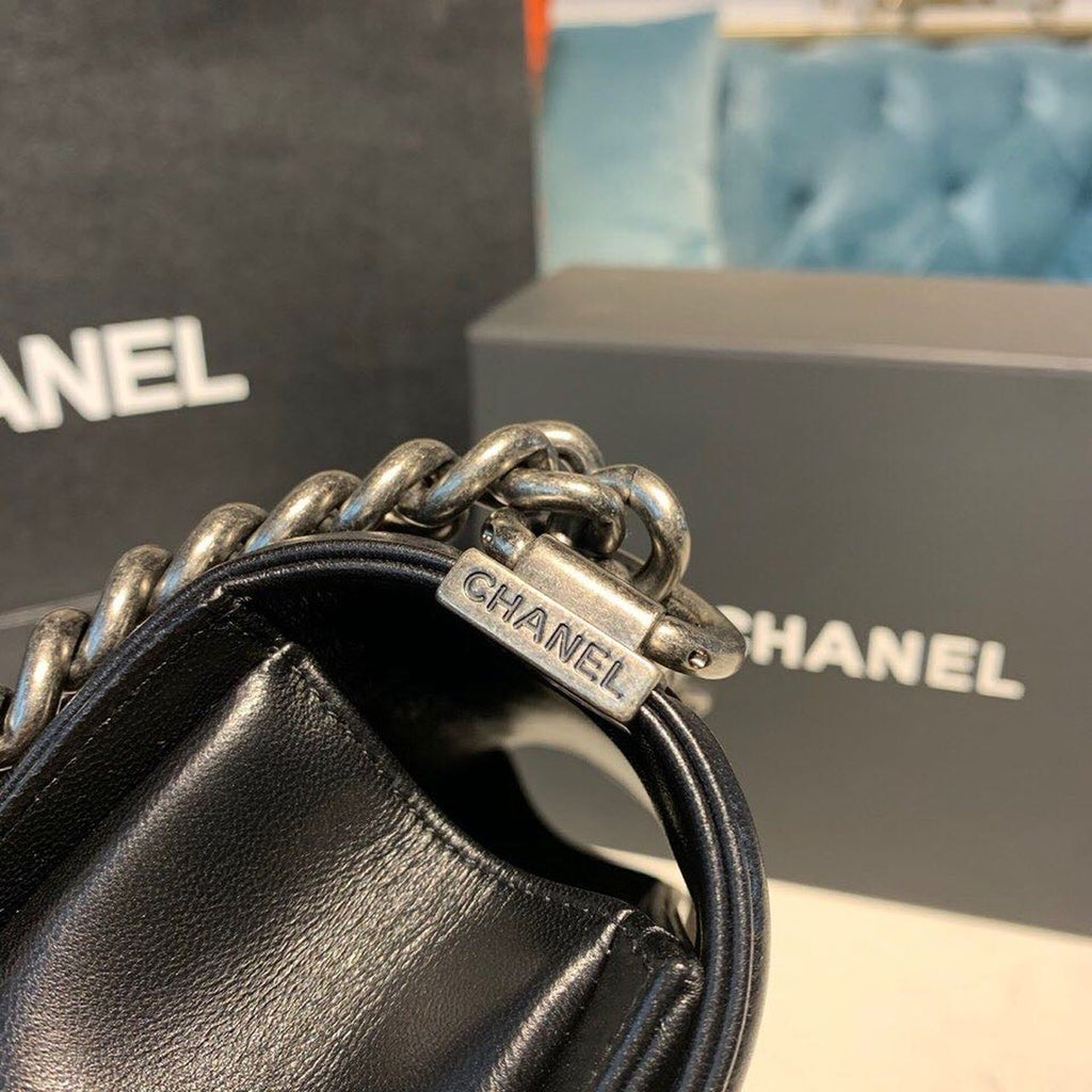 CHLSmall Boy Handbag Silver Hardware Black For Women Bags, Shoulder And Crossbody Bags 7.8in/20cm A67085