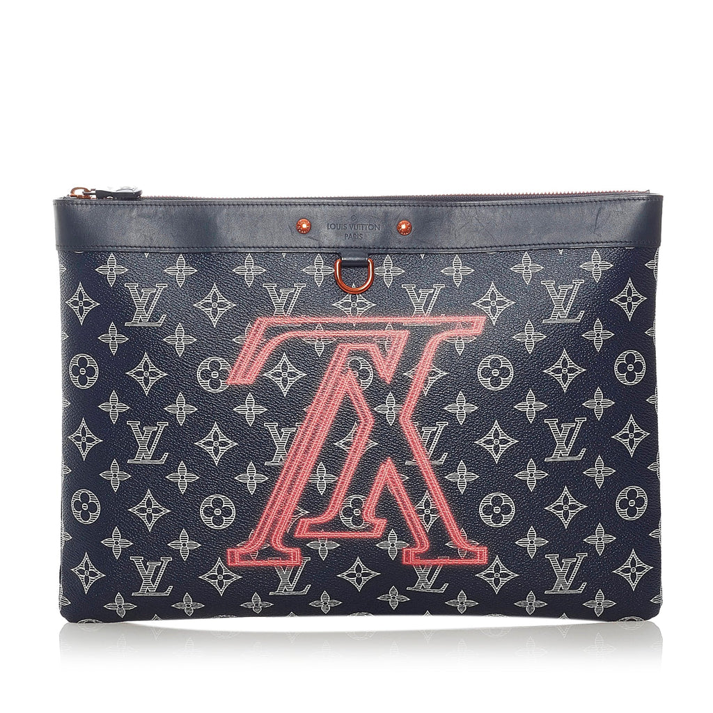 Louis Vuitton Pochette Apollo Blue Monogram Upside Down Canvas