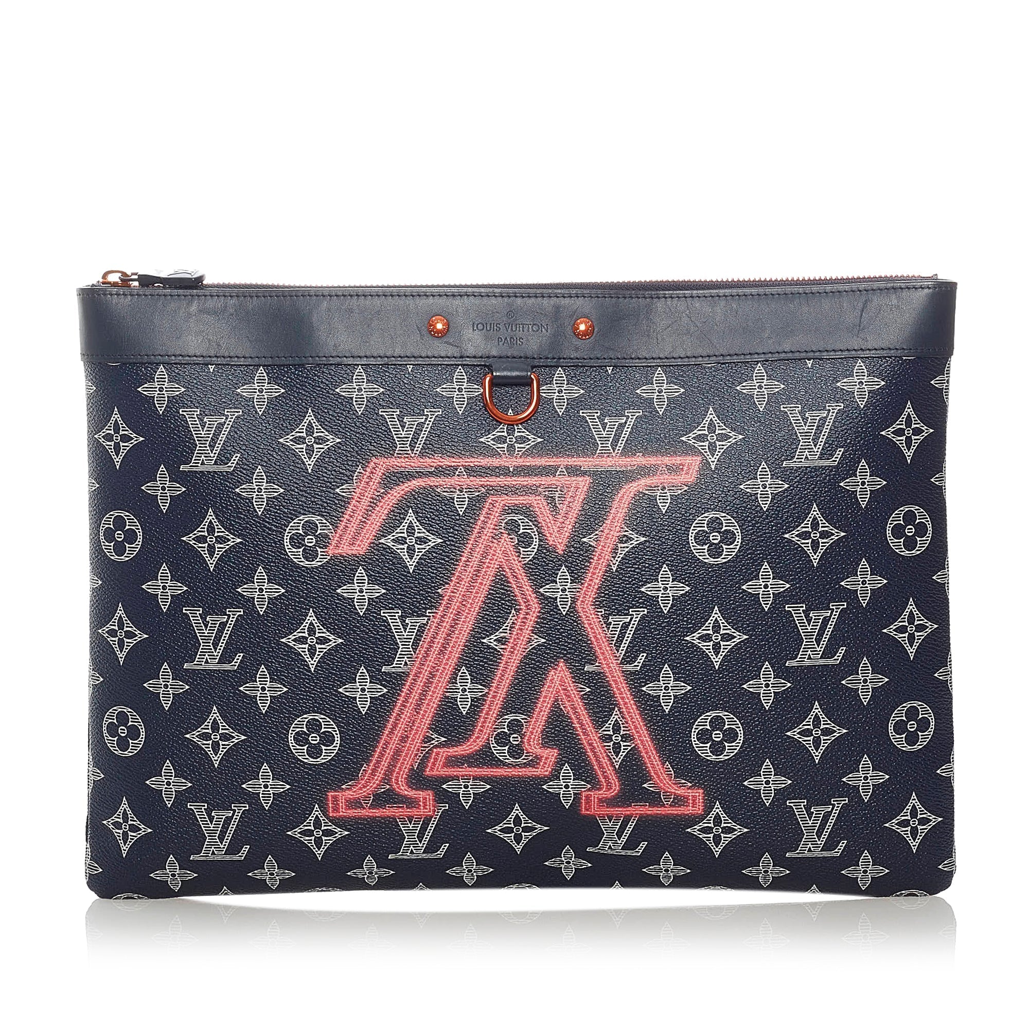 Louis Vuitton Pochette Apollo Blue Monogram Upside Down Canvas
