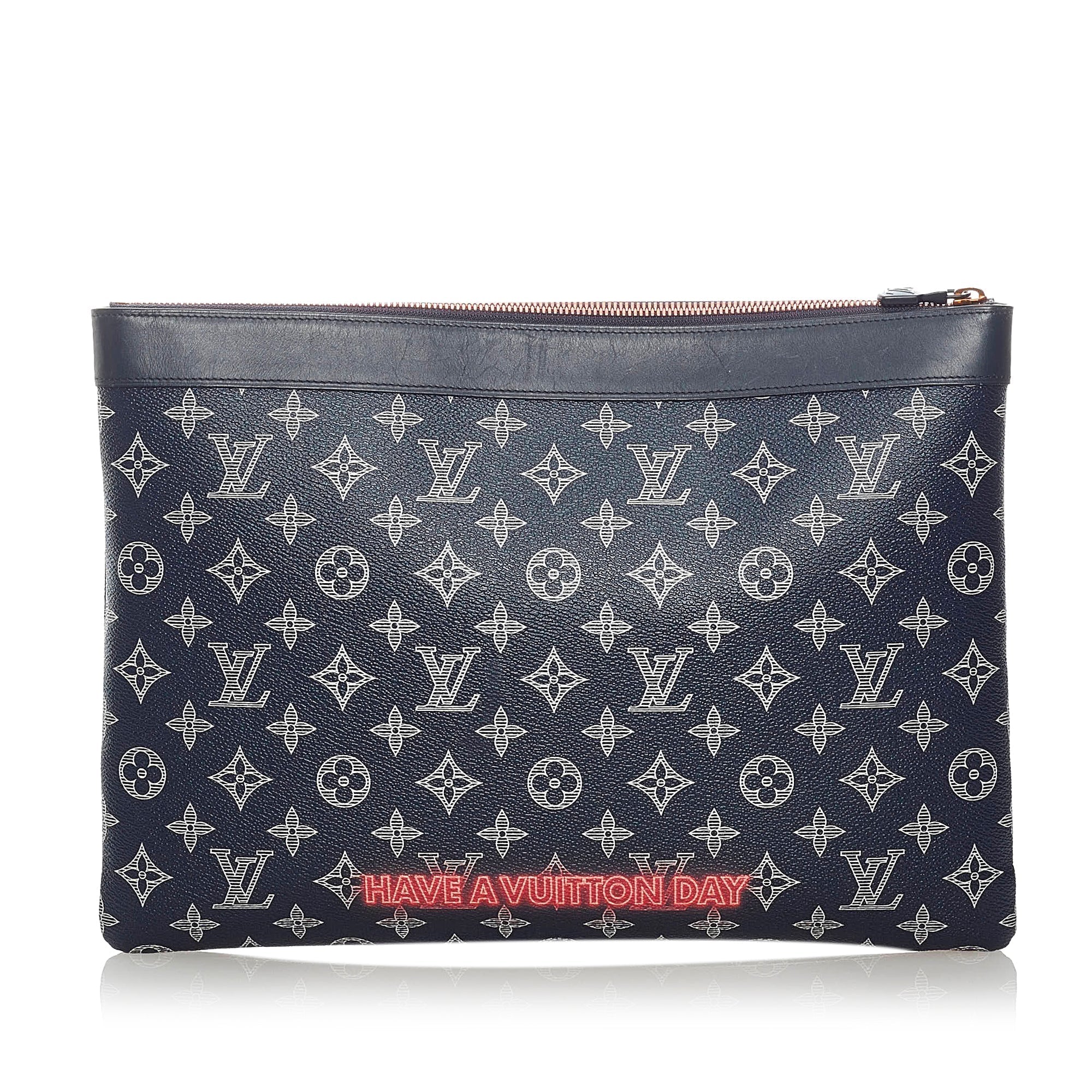 Louis Vuitton Pochette Apollo Blue Monogram Upside Down Canvas