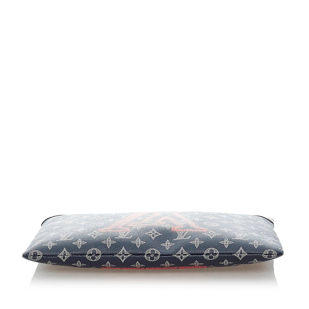 Louis Vuitton Pochette Apollo Blue Monogram Upside Down Canvas