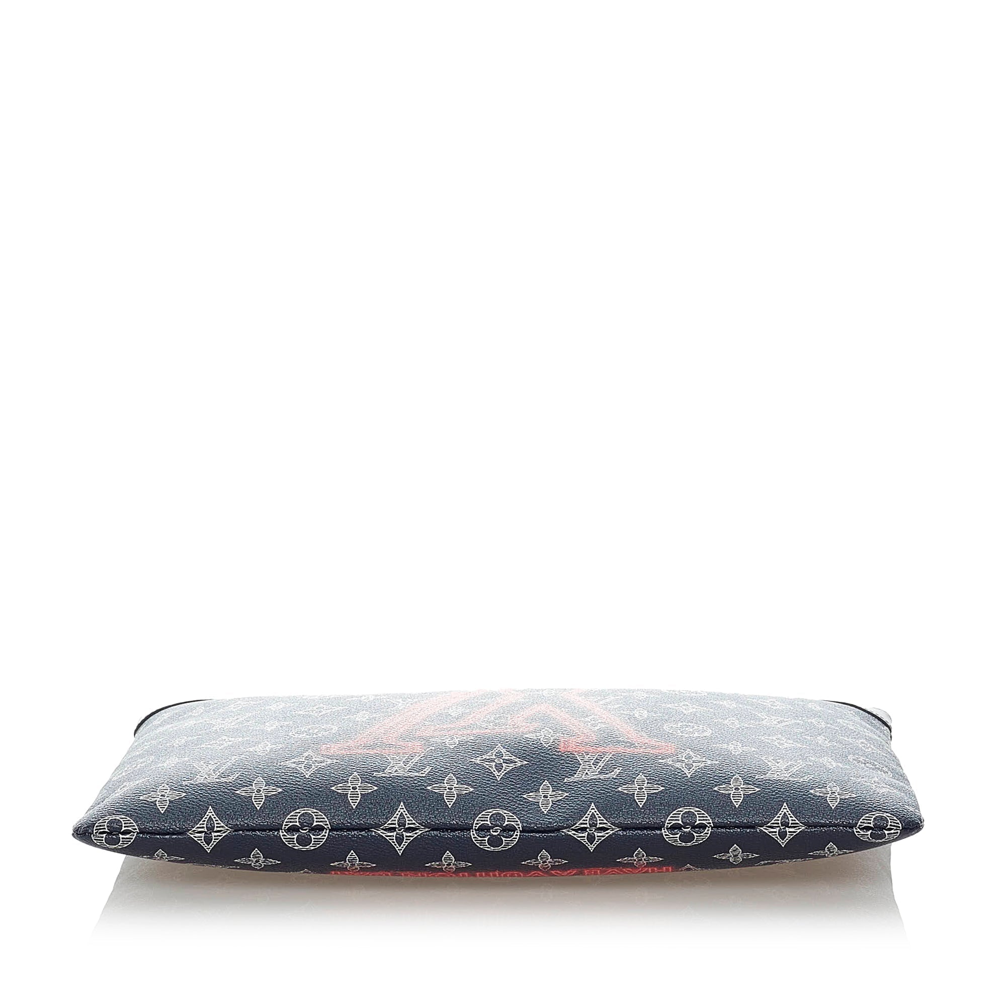 Louis Vuitton Pochette Apollo Blue Monogram Upside Down Canvas
