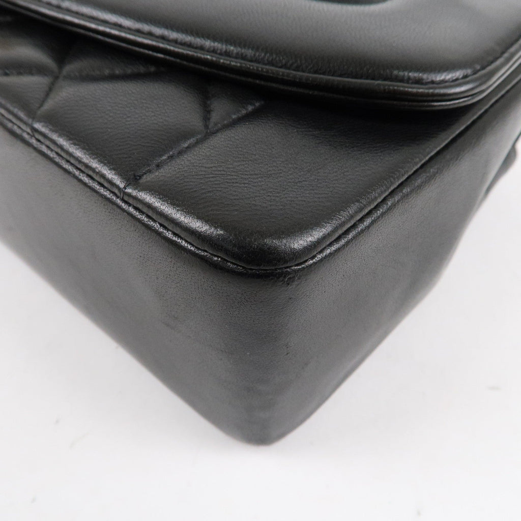 CHANEL Matelasse Lambskin Diana Chain Shoulder Bag Black A01165