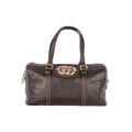 Gucci Dark Brown Leather GG Britt Boston Bag - '10s