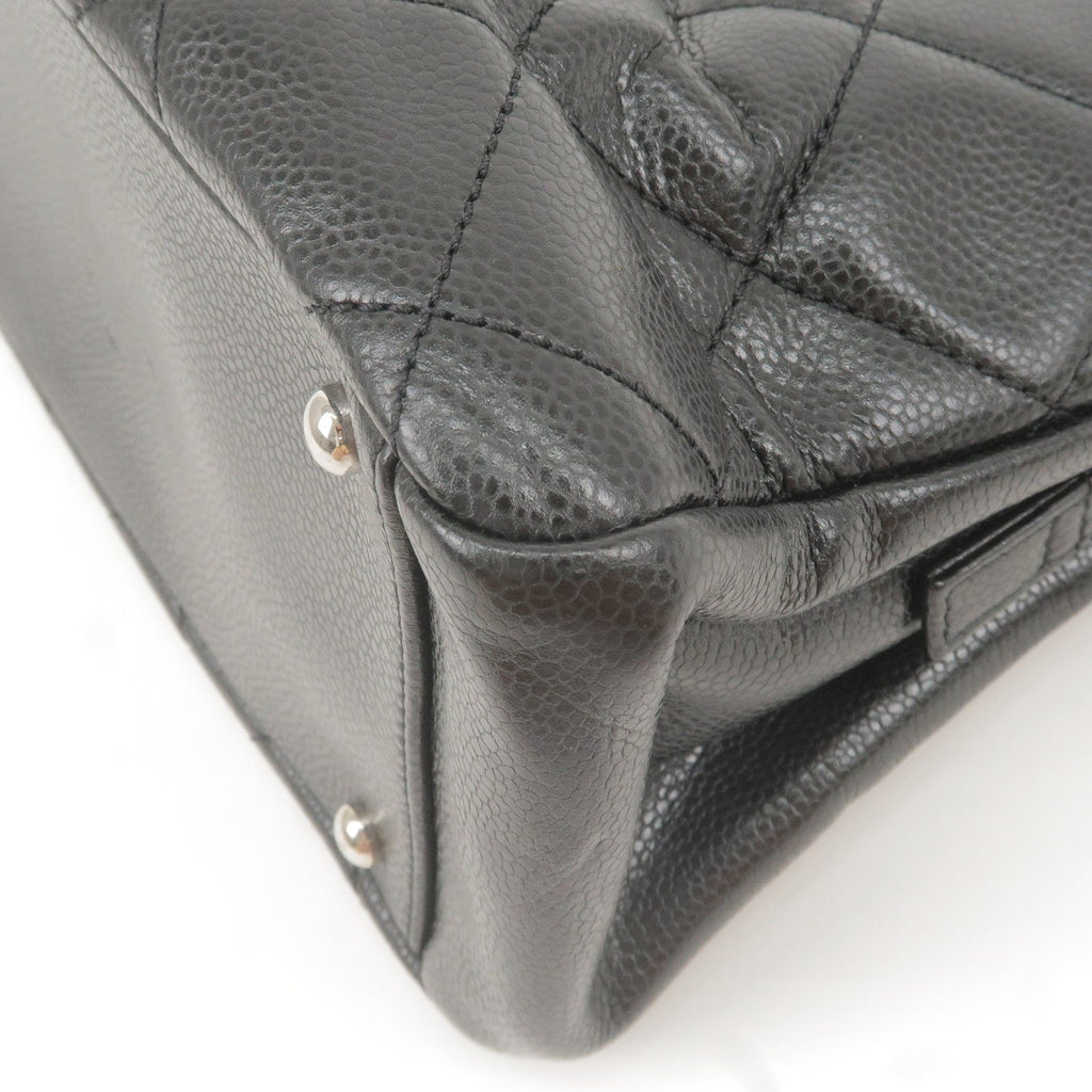 CHANEL Matelasse Caviar Skin Chain Tote Bag Black A67294