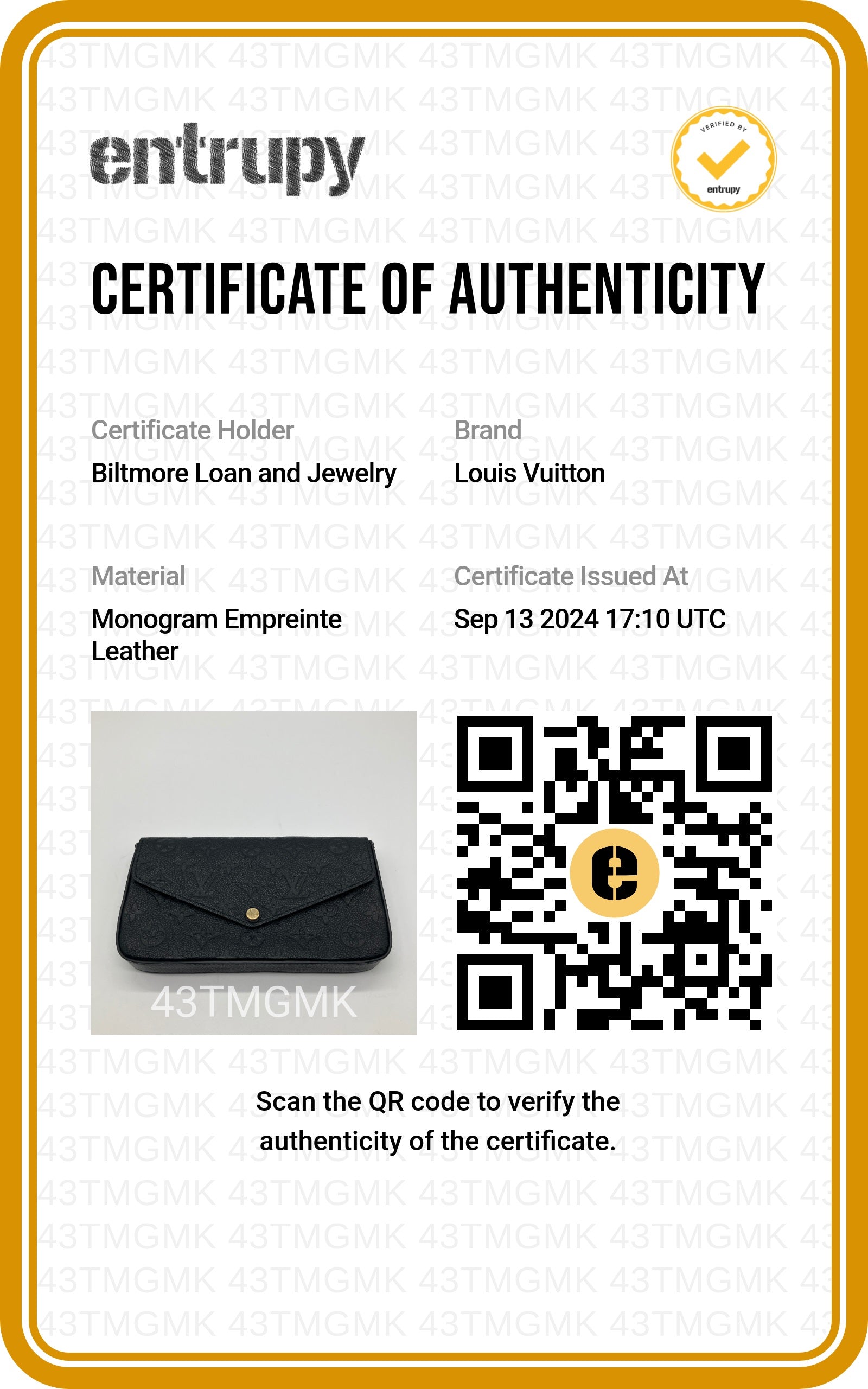 Louis Vuitton Monogram Empreinte Felicie Pochette with Zip Insert