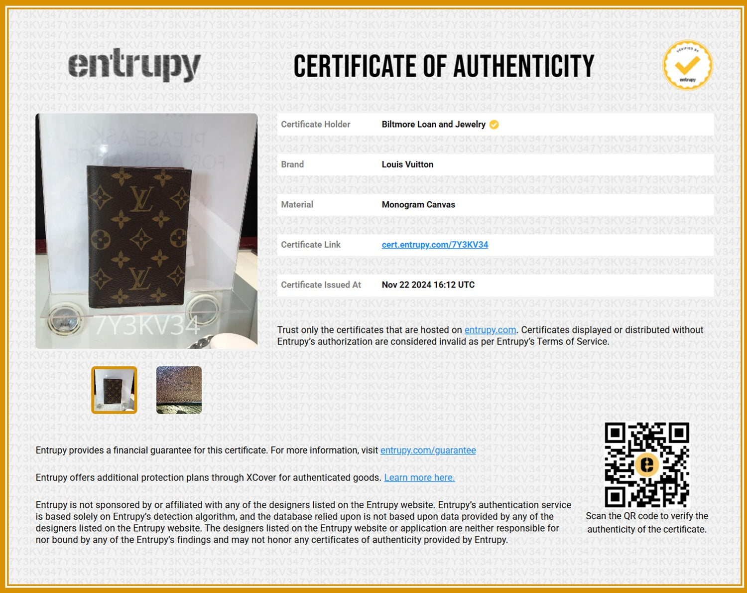 Louis Vuitton Monogram Passport Cover