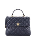 CHANEL Trendy CC Top Handle Bag Quilted Lambskin Large