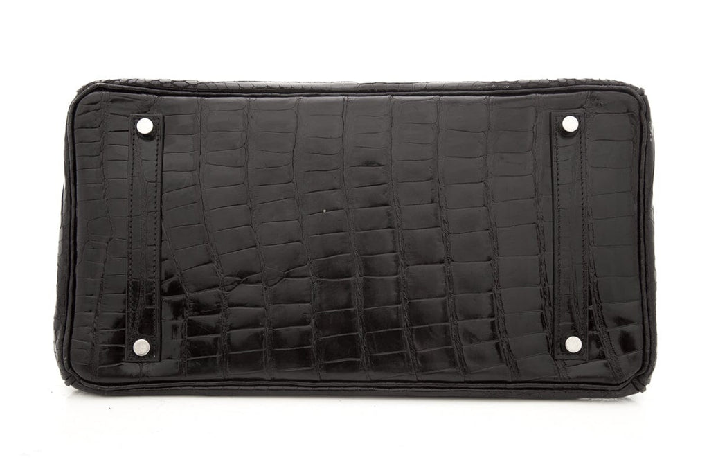 HermÃƒÆ’Ã‚Â¨s Black 35cm Crocodile Birkin W/ Palladium HW