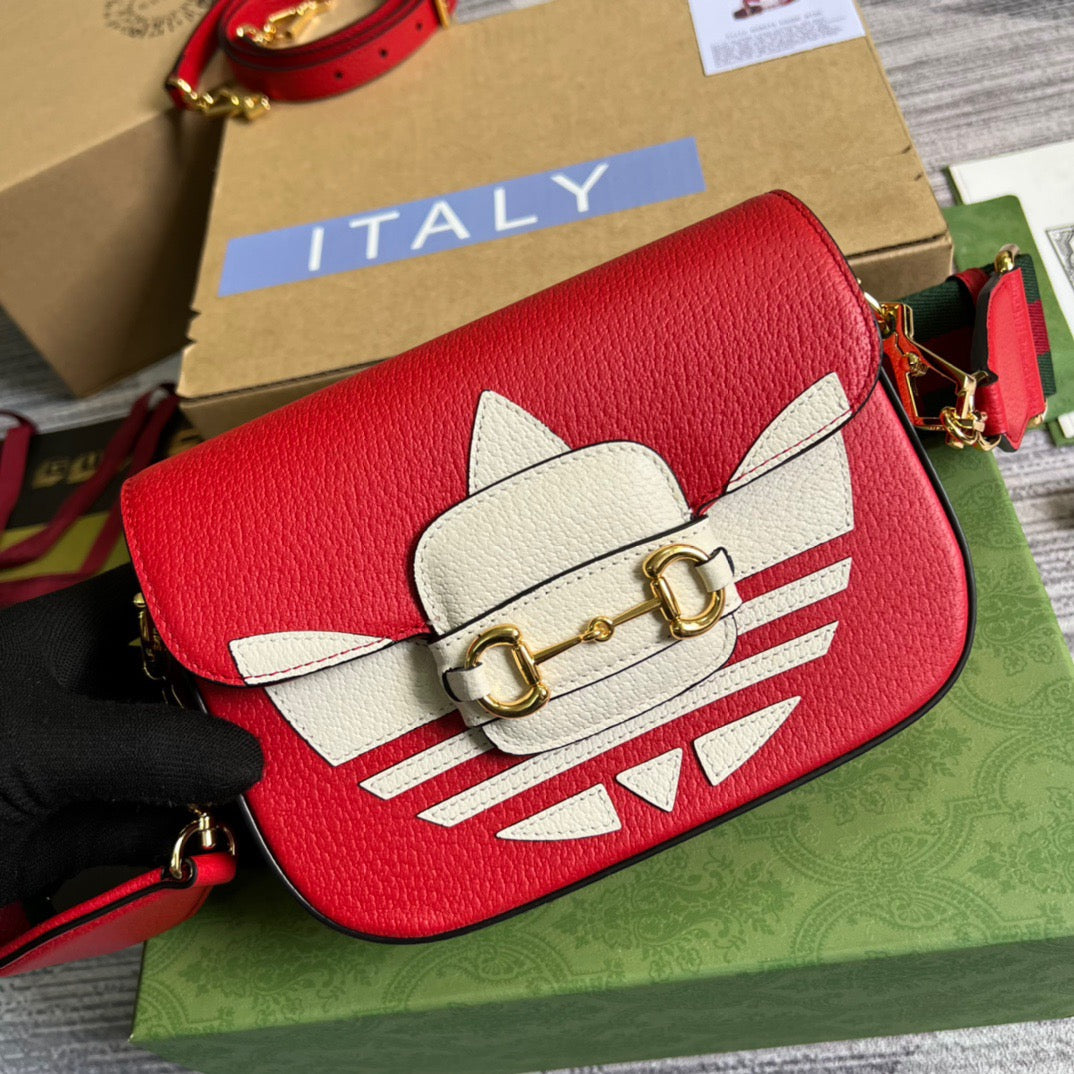 Glami x AGLAMIdas Horsebit 1955 Mini Bag Red For Women, Women’s Bags 8.1in/21cm Glami 658574 U3ZGLAMI 6563