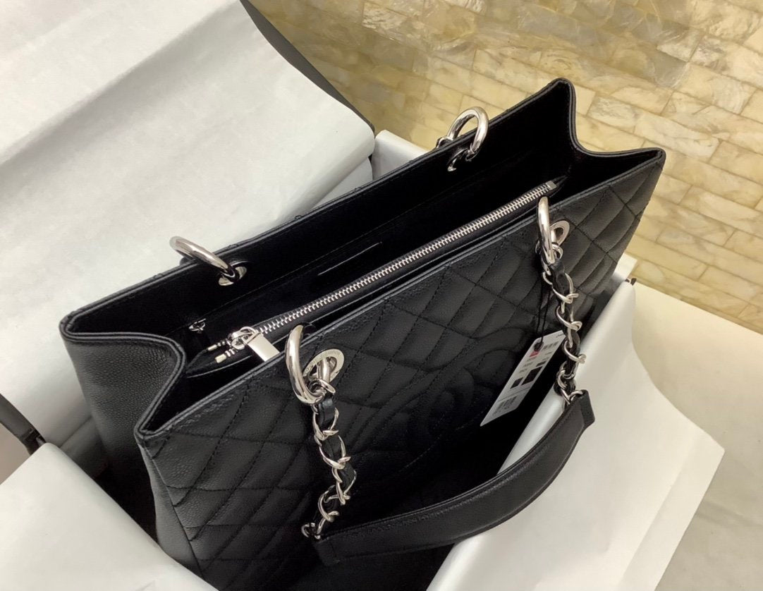 CHL Classic Tote Bag Silver Hardware Black For Women 13.3in/34cm