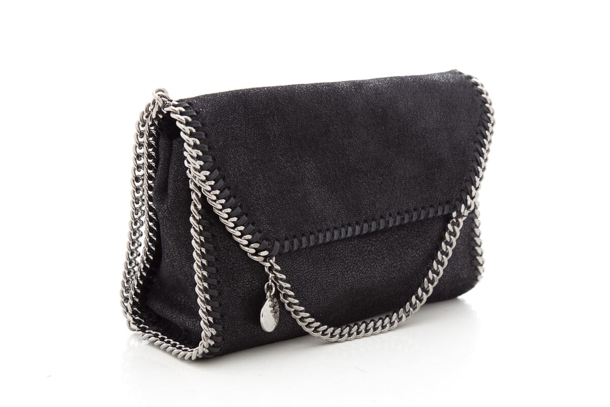 Stella McCartney Black & Silver Shaggy Deer Mini Falabella Cross-Body