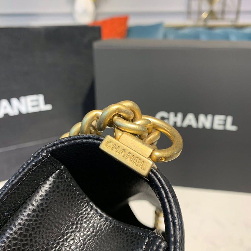 CHL Boy Handbag Gold Toned Hardware Black For Women, Women’s Bags, Shoulder And Crossbody Bags 9.8in/25cm A67086