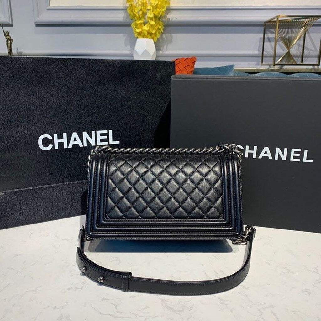 CHL Boy Handbag Silver Hardware Black For Women, Women’s Bags, Shoulder And Crossbody Bags 9.8in/25cm A67086