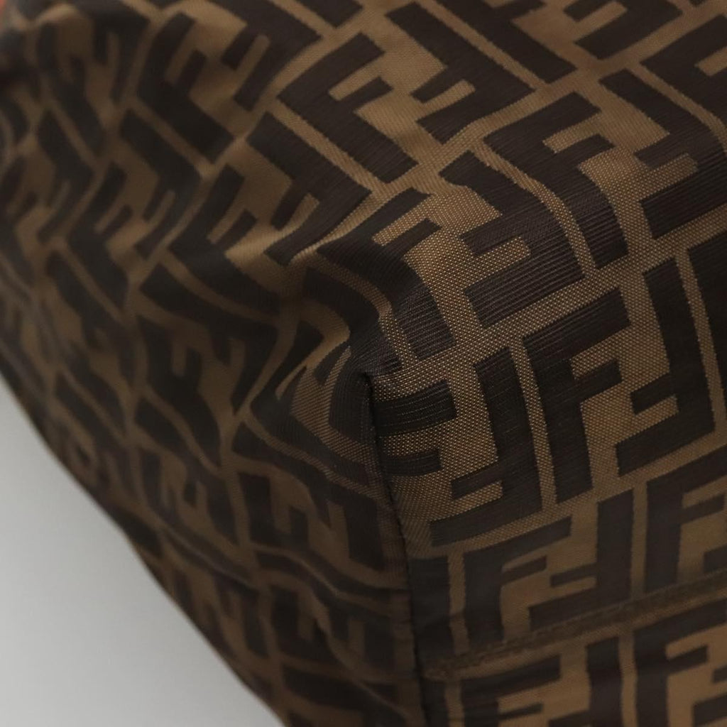 FENDI Zucca Canvas Shoulder Bag Brown Black 110282