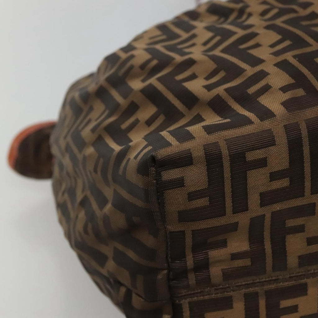 FENDI Zucca Canvas Shoulder Bag Brown Black 110282