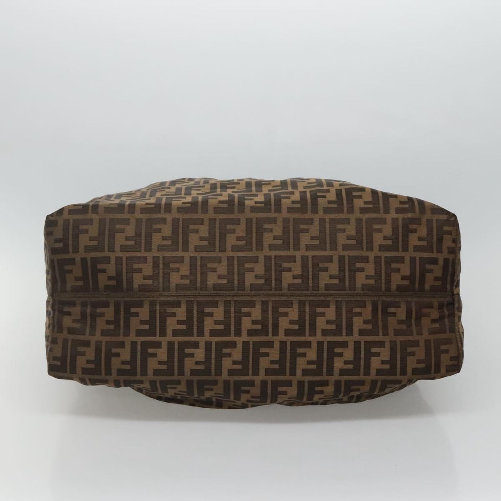 FENDI Zucca Canvas Shoulder Bag Brown Black 110282