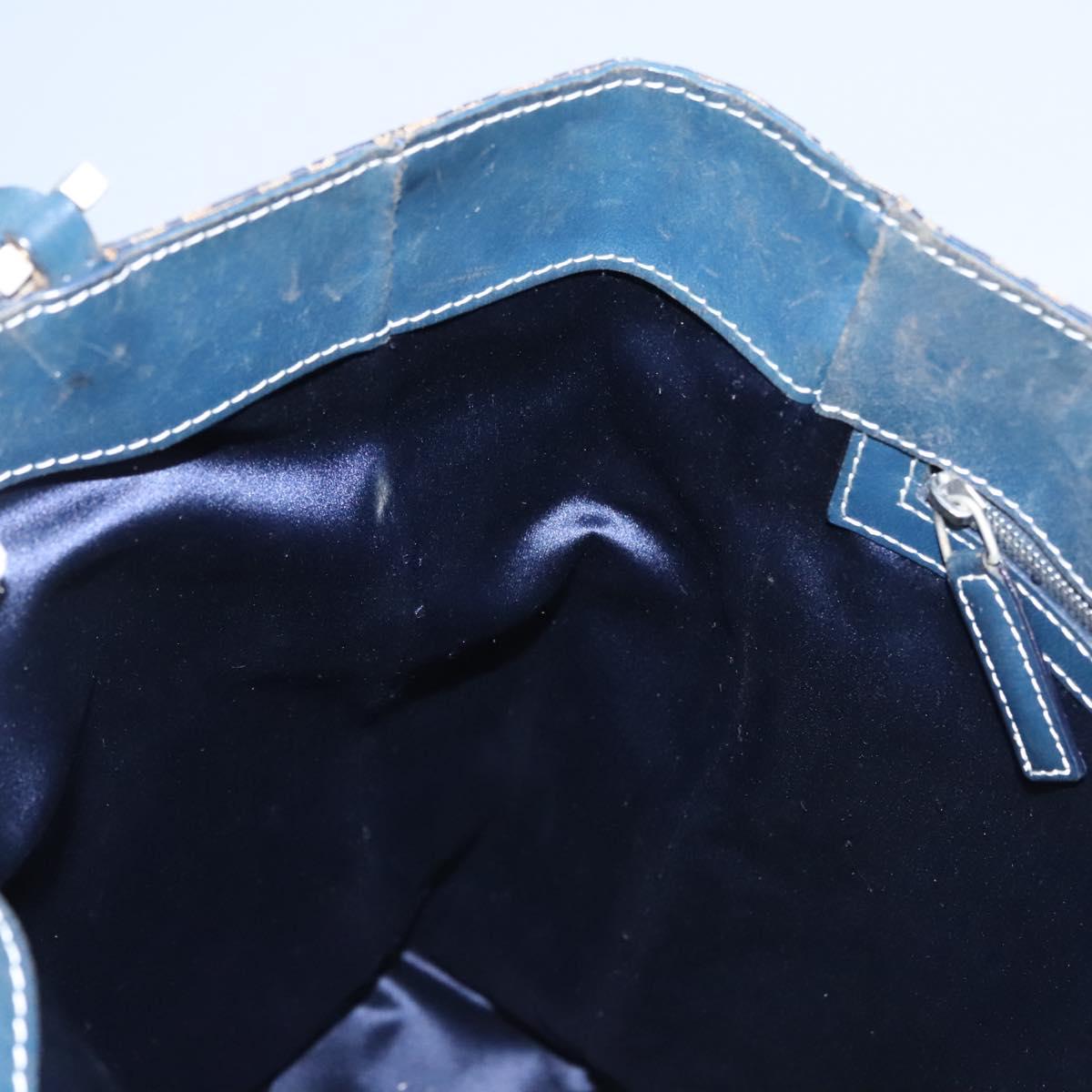 FENDI Zucchino Canvas Tote Bag Navy 110364