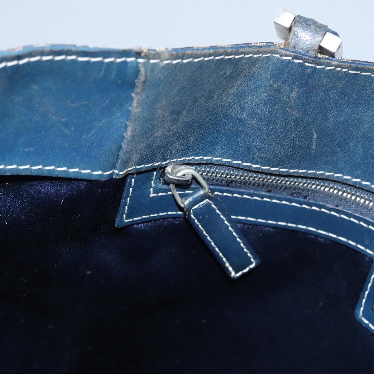 FENDI Zucchino Canvas Tote Bag Navy 110364
