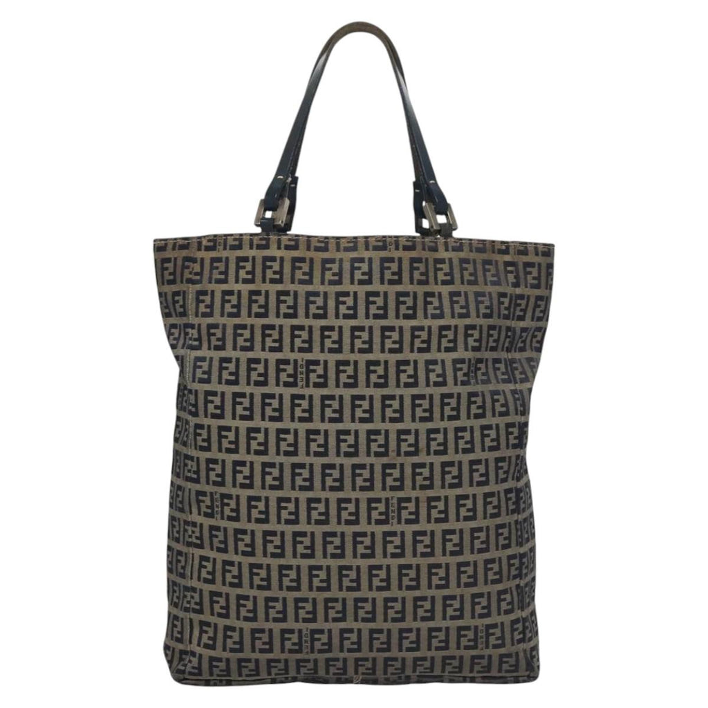 FENDI Zucchino Canvas Tote Bag Navy 110364
