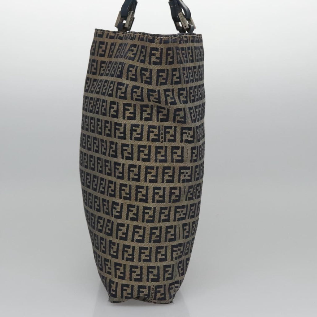 FENDI Zucchino Canvas Tote Bag Navy 110364