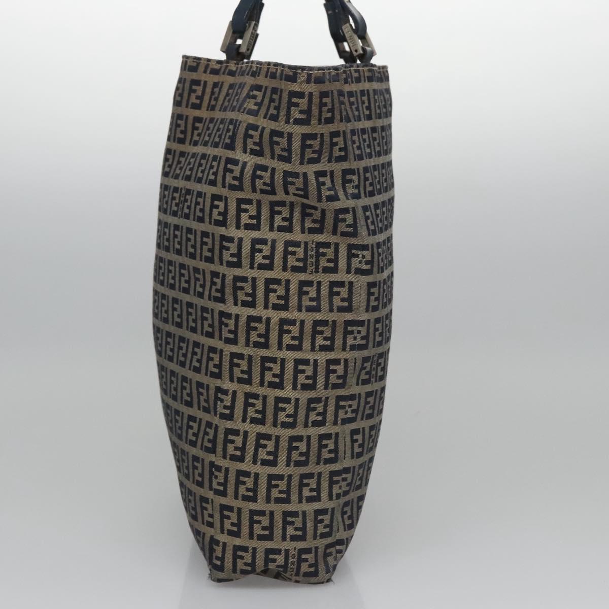 FENDI Zucchino Canvas Tote Bag Navy 110364