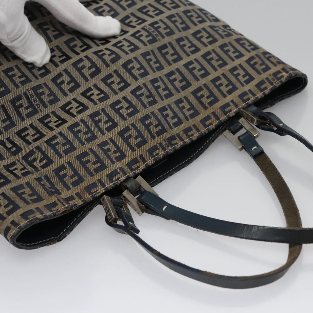 FENDI Zucchino Canvas Tote Bag Navy 110364