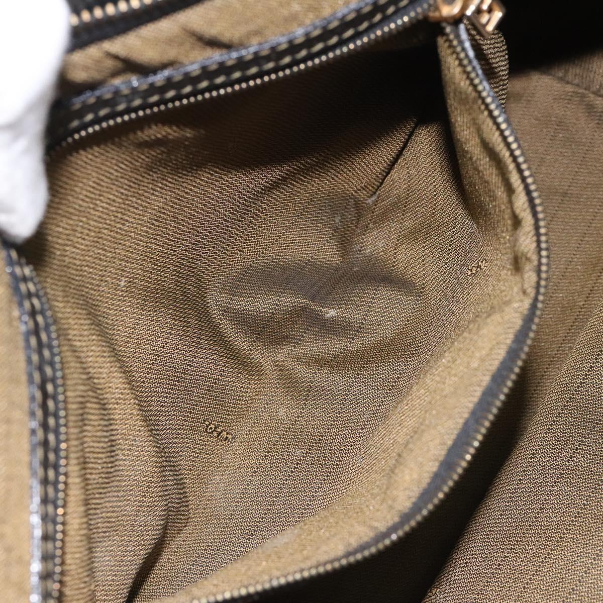 FENDI Zucca Canvas Hand Bag Brown Black gold 110407