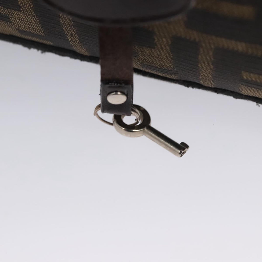 FENDI Zucca Canvas Hand Bag Brown 110512