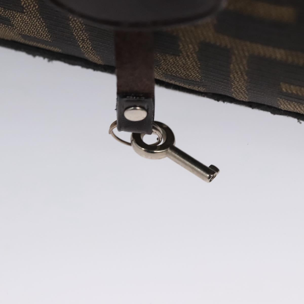 FENDI Zucca Canvas Hand Bag Brown 110512