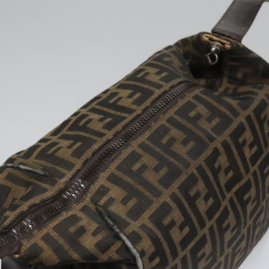 FENDI Zucca Canvas Hand Bag Brown 110512