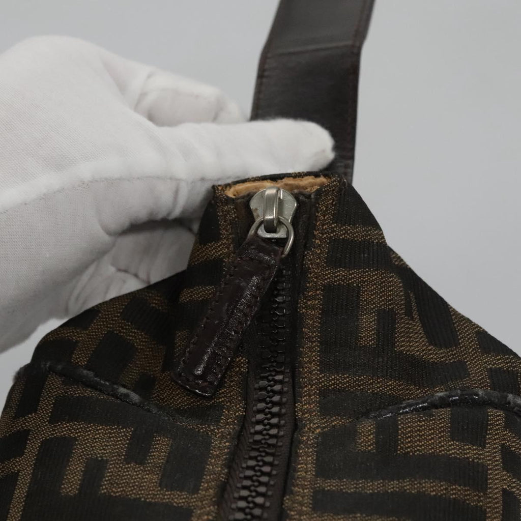 FENDI Zucca Canvas Hand Bag Brown 110512