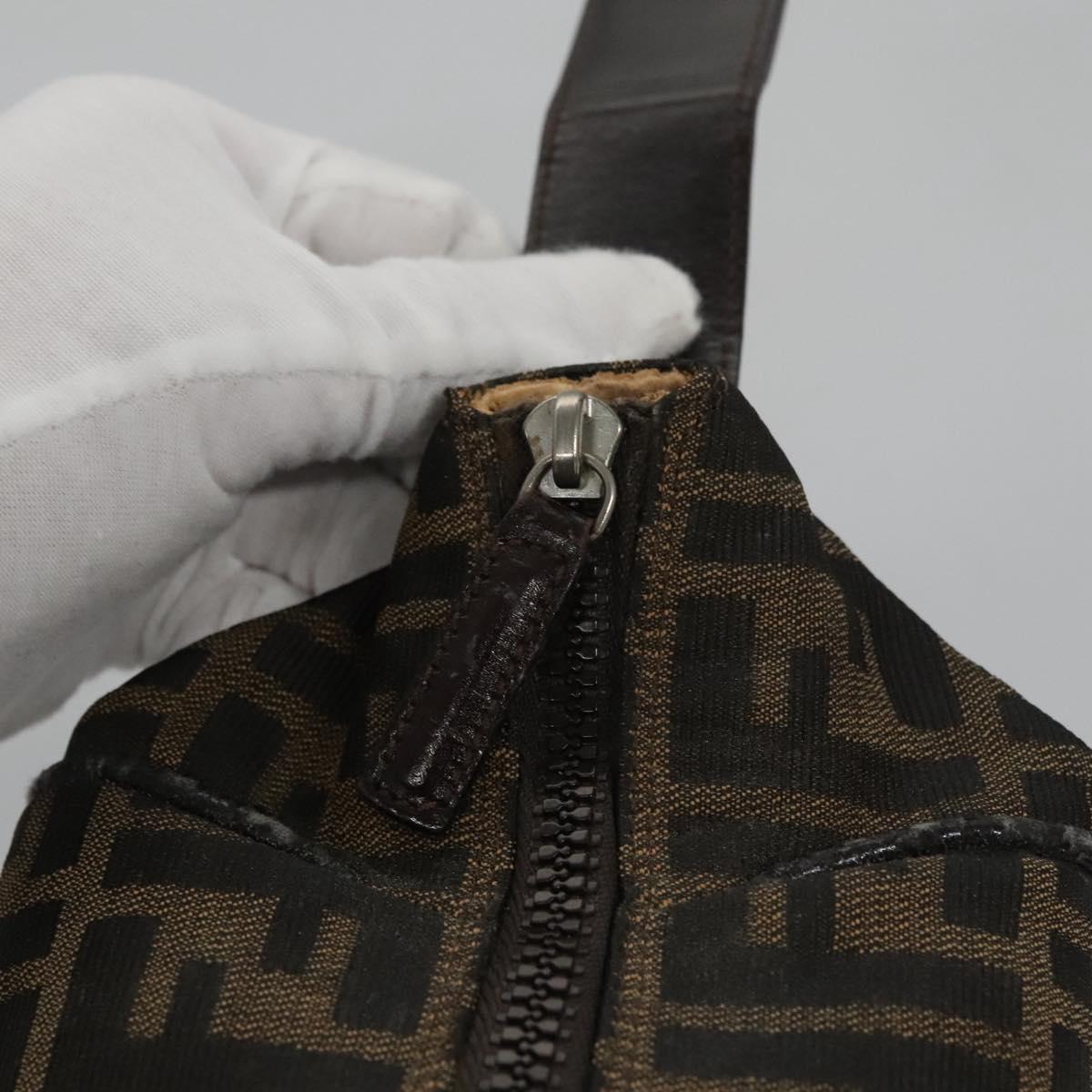 FENDI Zucca Canvas Hand Bag Brown 110512