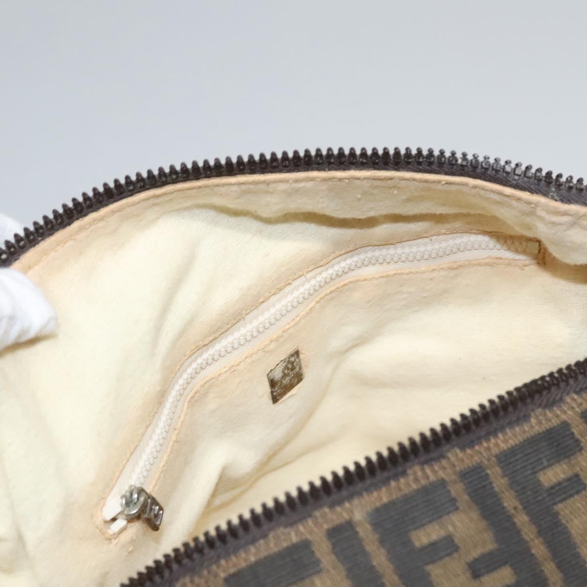FENDI Zucca Canvas Hand Bag Brown 110512