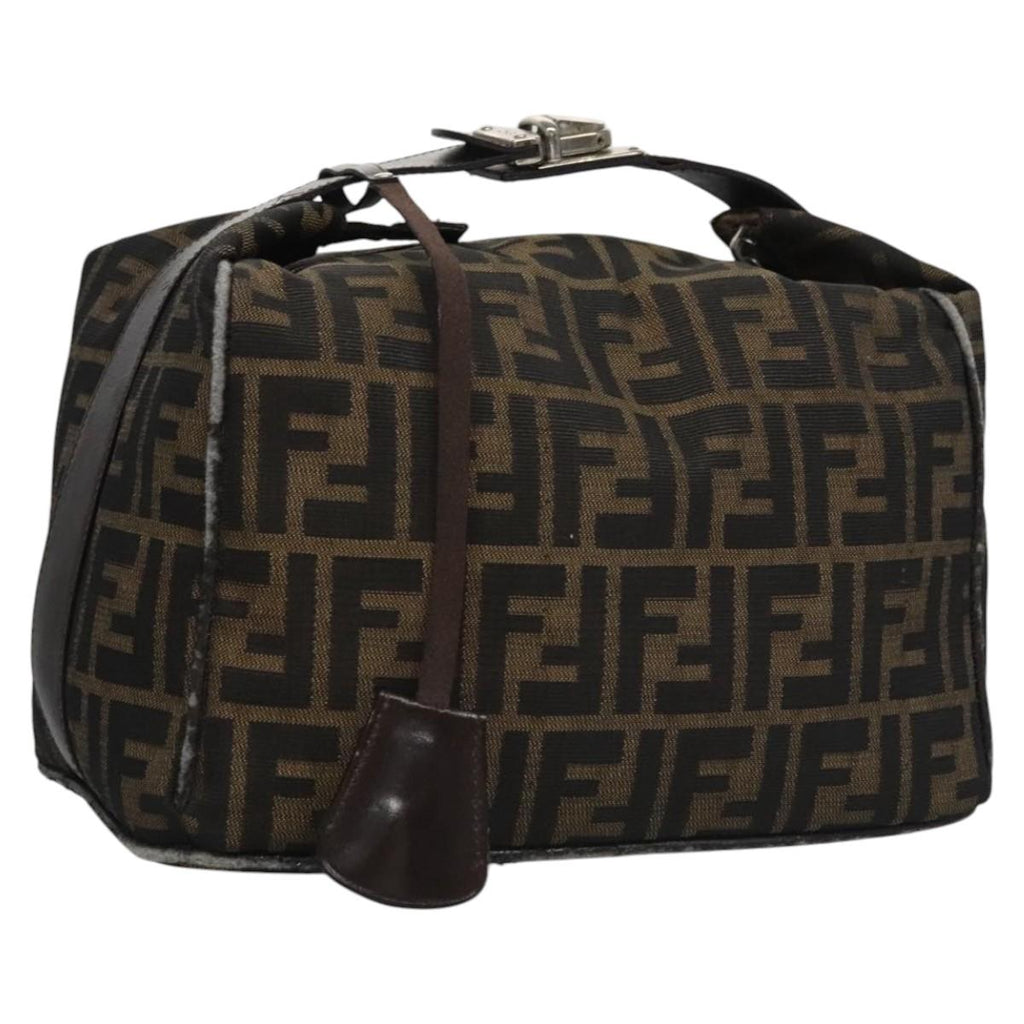 FENDI Zucca Canvas Hand Bag Brown 110512