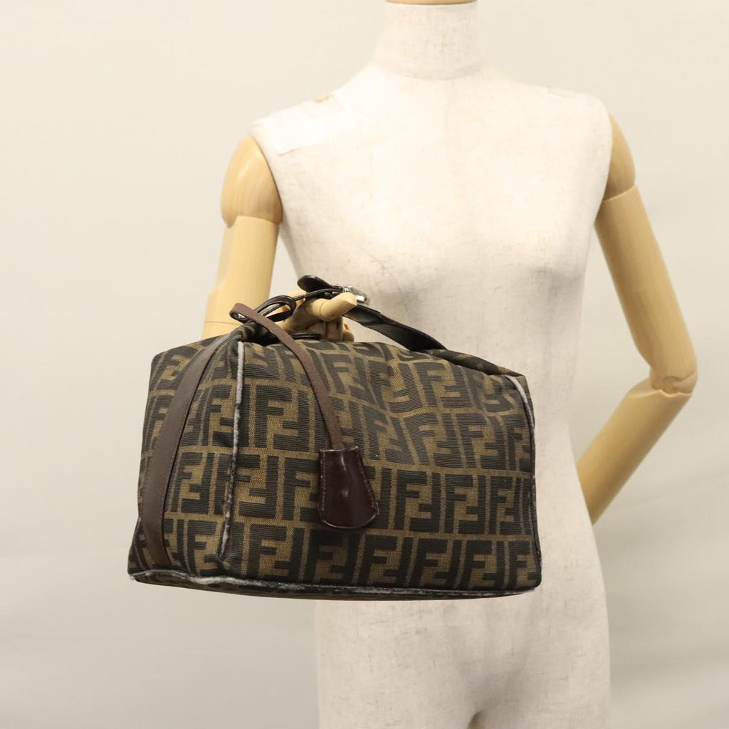 FENDI Zucca Canvas Hand Bag Brown 110512