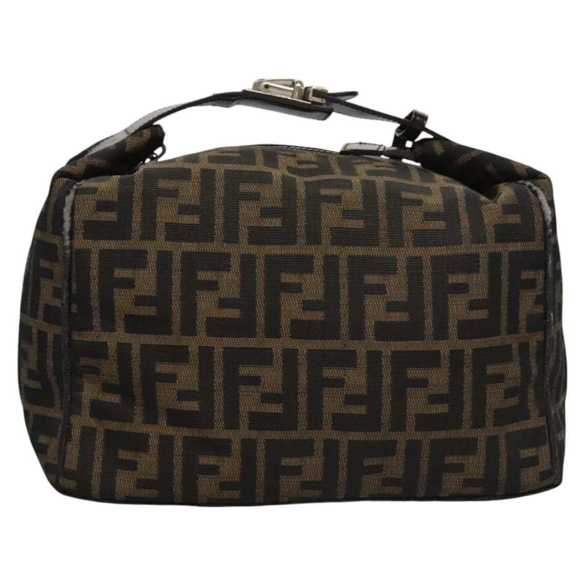 FENDI Zucca Canvas Hand Bag Brown 110512