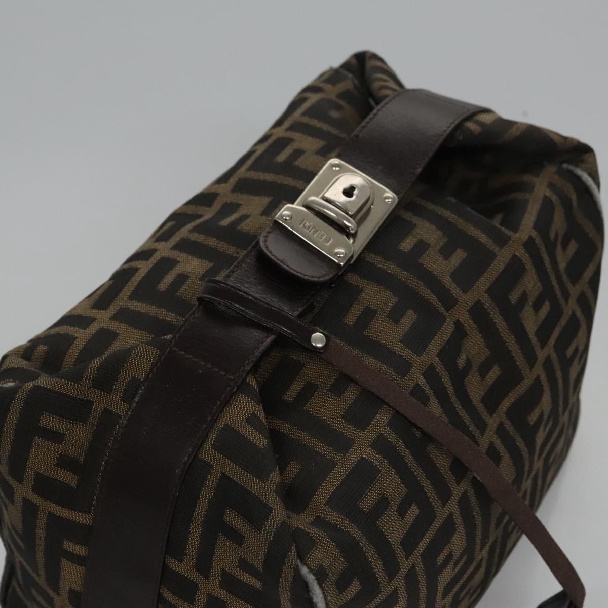 FENDI Zucca Canvas Hand Bag Brown 110512