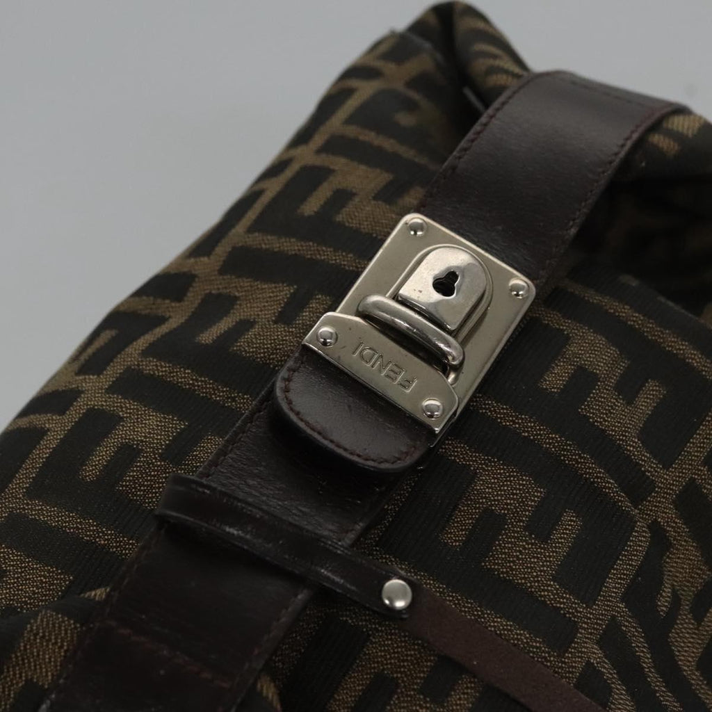 FENDI Zucca Canvas Hand Bag Brown 110512