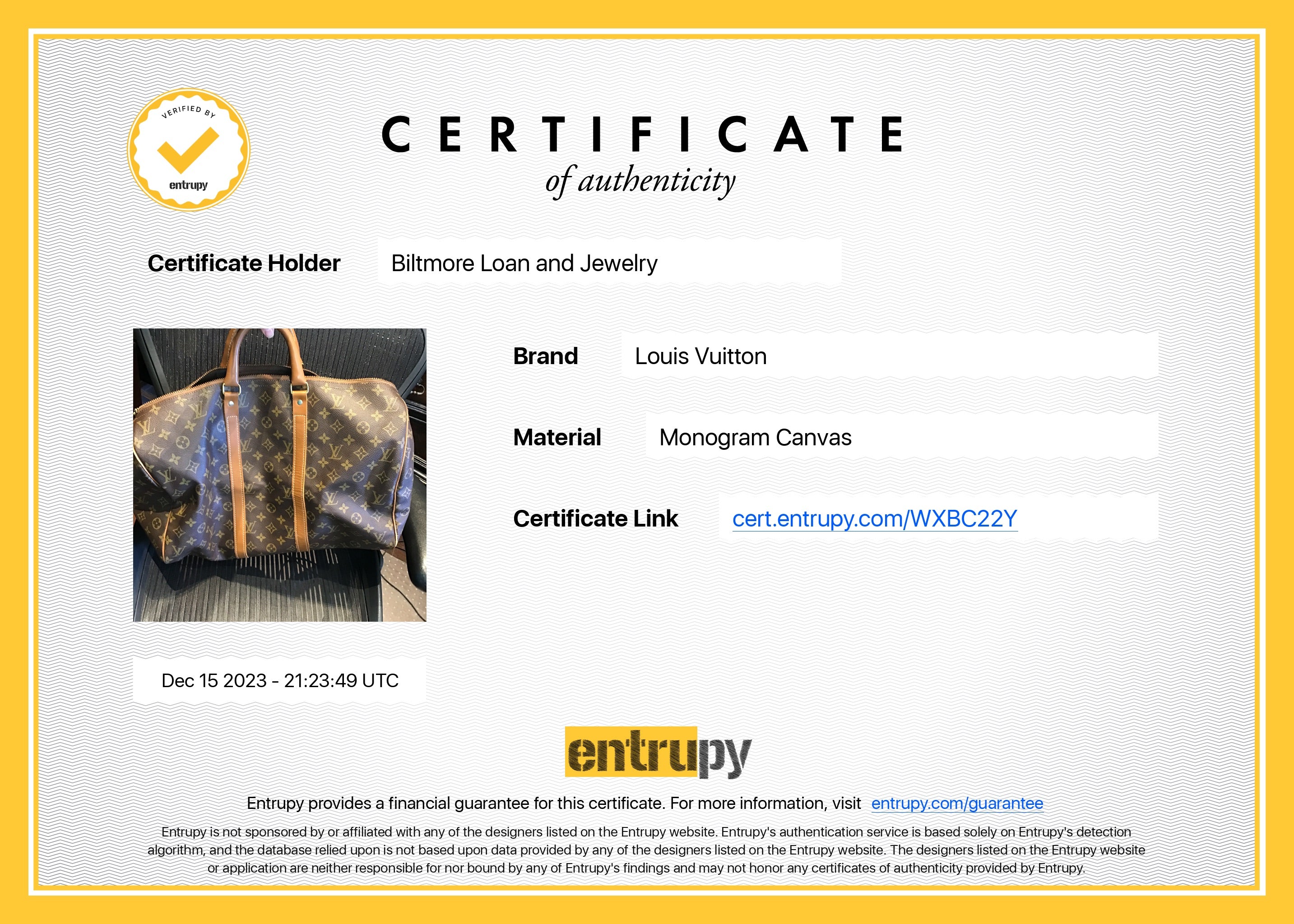 Louis Vuitton 70s French Company Monogram Keepall 45 Bag