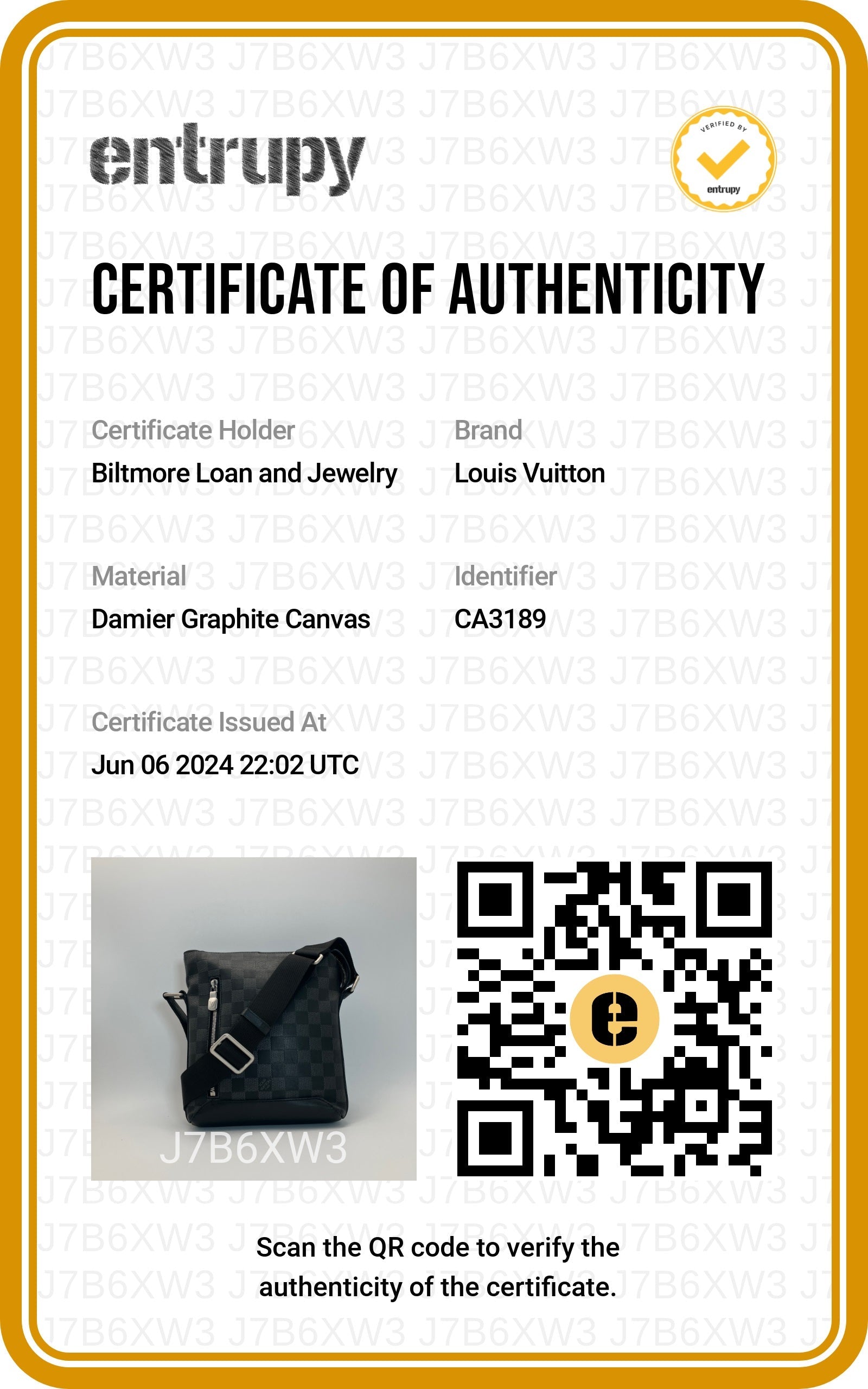 Louis Vuitton Damier Infini Discovery BB Messenger Onyx Bag