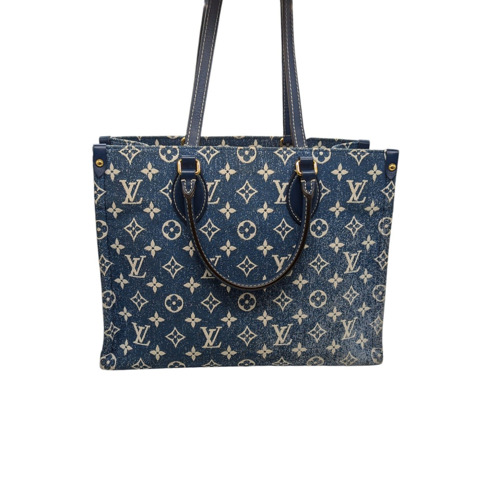 Louis Vuitton Monogram Jacquard Bleu Denim Onthego MM Tote