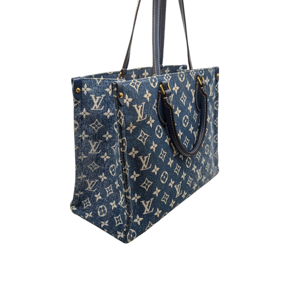 Louis Vuitton Monogram Jacquard Bleu Denim Onthego MM Tote