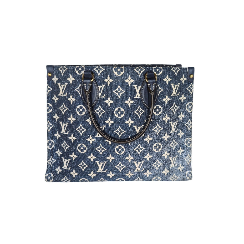 Louis Vuitton Monogram Jacquard Bleu Denim Onthego MM Tote