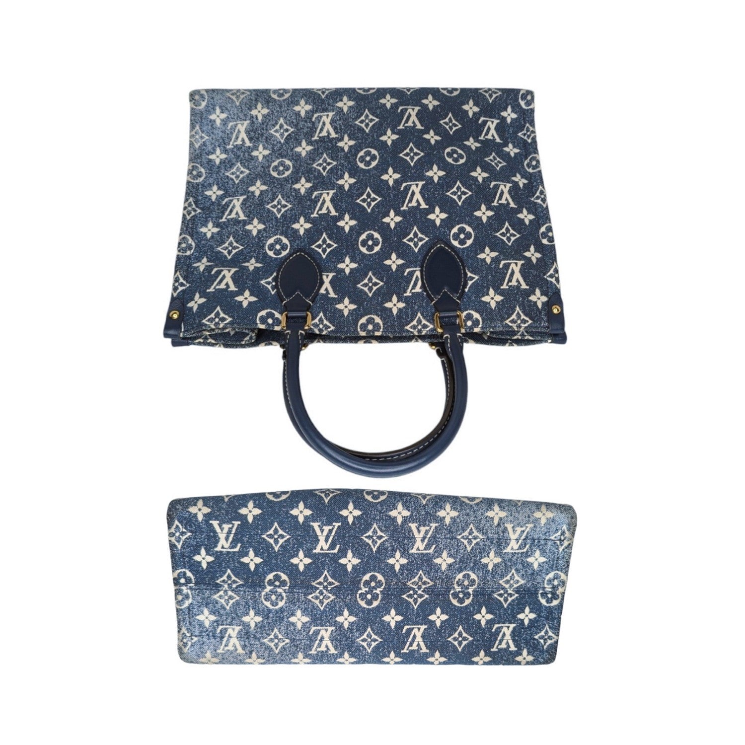 Louis Vuitton Monogram Jacquard Bleu Denim Onthego MM Tote